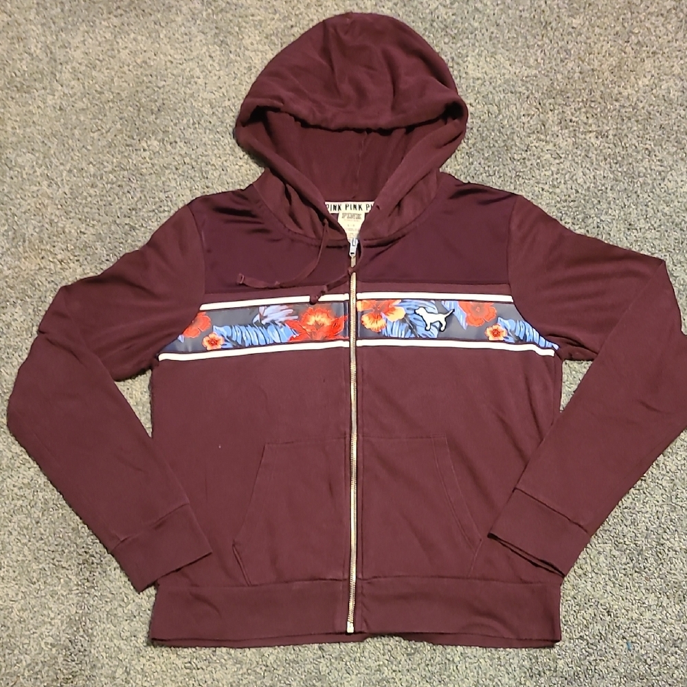 Victoria's Secret Maroon Floral Hoodie